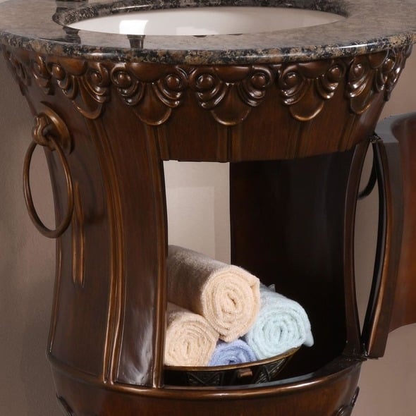 60 bath vanity Silkroad Exclusive Bathroom Vanity Walnut Traditional