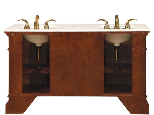 40 bathroom vanity with top Silkroad Exclusive Bathroom Vanity English Chestnut Traditional