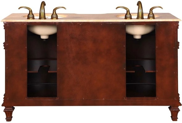 vanity and cabinet set Silkroad Exclusive Bathroom Vanity Brazilian Rosewood Traditional