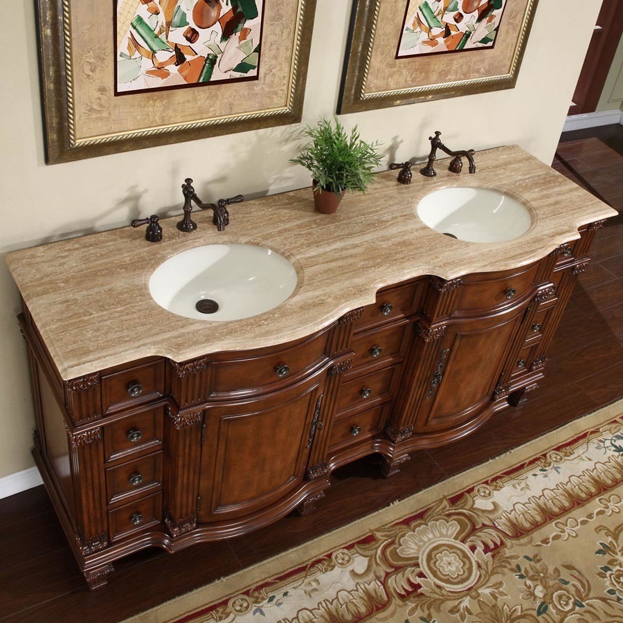bathroom sink cabinet 30 inch Silkroad Exclusive Bathroom Vanity Brazilian Rosewood Traditional