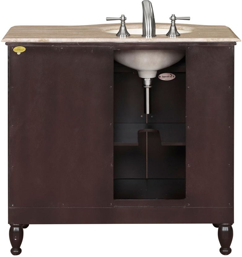 60 inch vanities with one sink Silkroad Exclusive Bathroom Vanity Dark Walnut Traditional