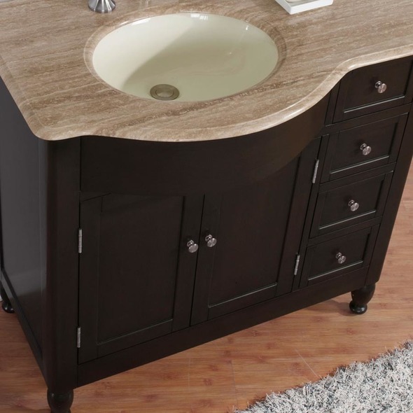 60 inch vanities with one sink Silkroad Exclusive Bathroom Vanity Dark Walnut Traditional