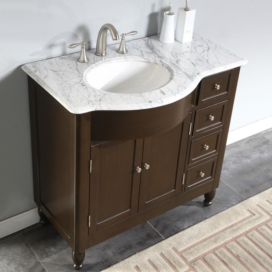 two vanity bathroom ideas Silkroad Exclusive Bathroom Vanity Dark Walnut Traditional