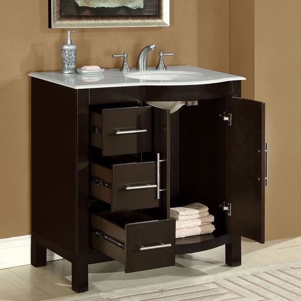 corner bathroom vanity ideas Silkroad Exclusive Bathroom Vanity Dark Walnut Traditional