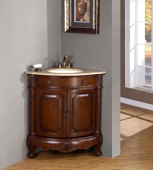 small vanity unit with basin Silkroad Exclusive Bathroom Vanity Cherry Traditional