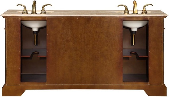 60 inch bathroom cabinet Silkroad Exclusive Bathroom Vanity Dark Chestnut Traditional