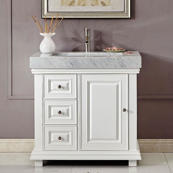 60 bath vanity Silkroad Exclusive Bathroom Vanity White Traditional