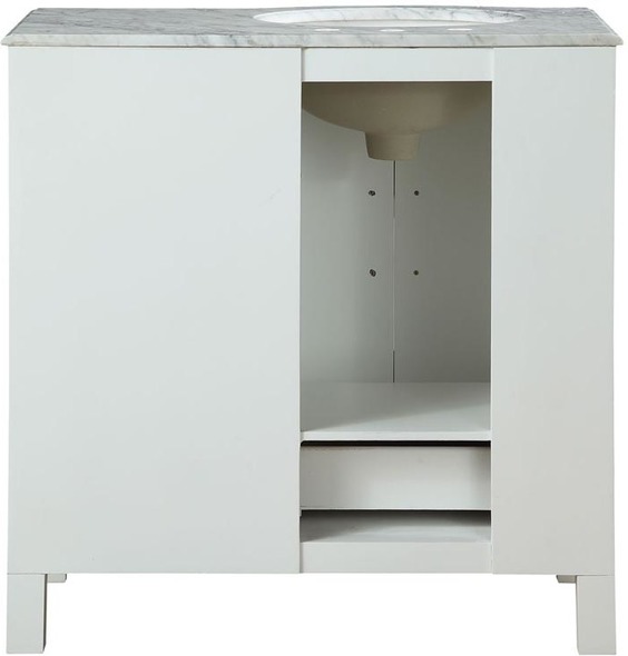 floating counter top Silkroad Exclusive Bathroom Vanity White Traditional