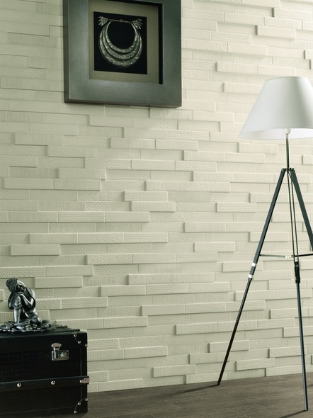 gray and white mosaic tile backsplash Soci