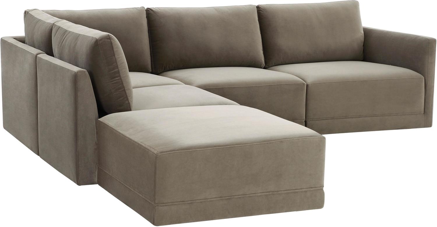 couch and chaise Tov Furniture Sectionals Taupe