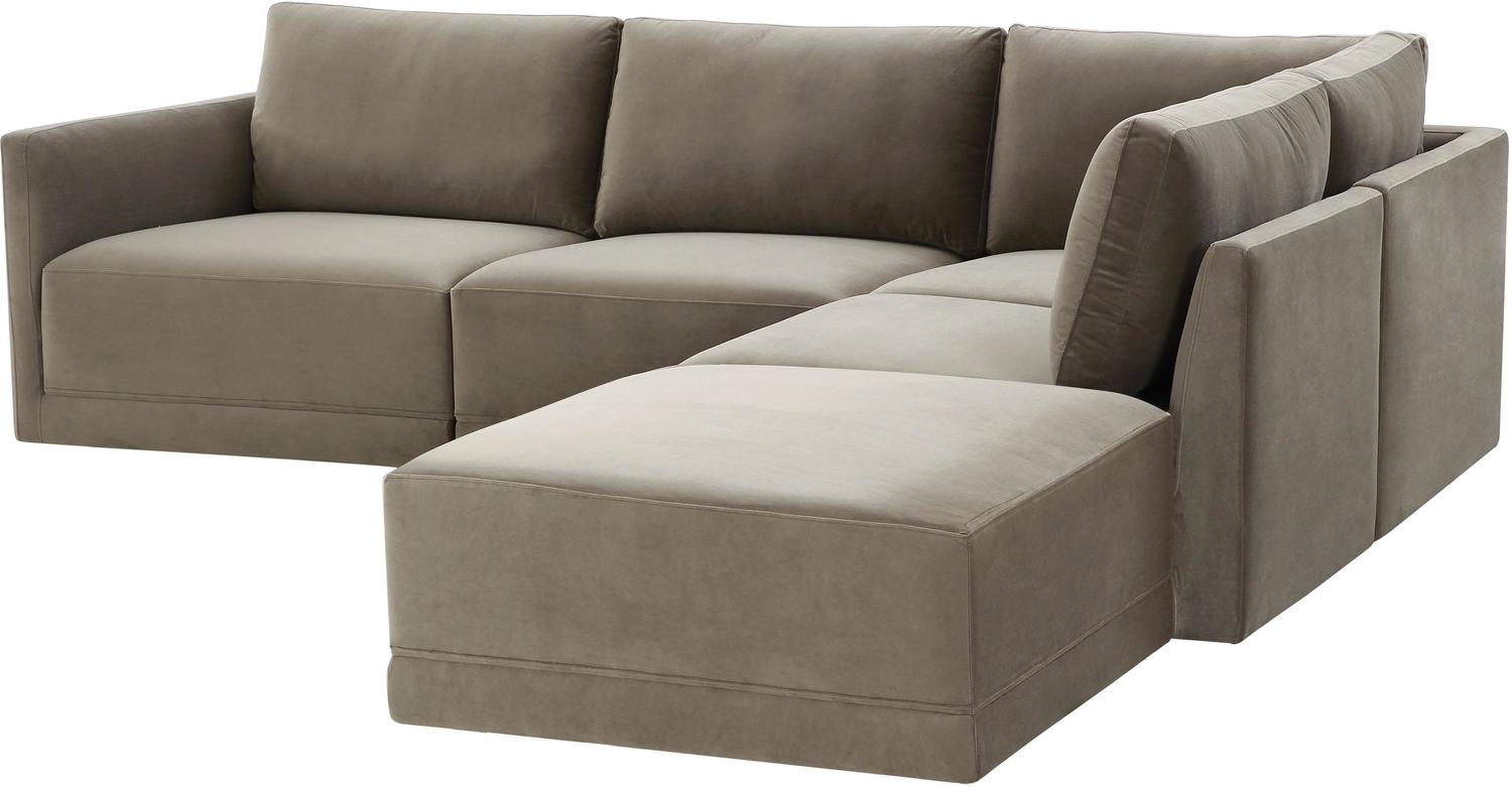 living room design with sectional Tov Furniture Sectionals Taupe