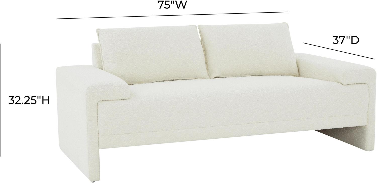 sectional sofa with round chaise Tov Furniture Loveseats Cream
