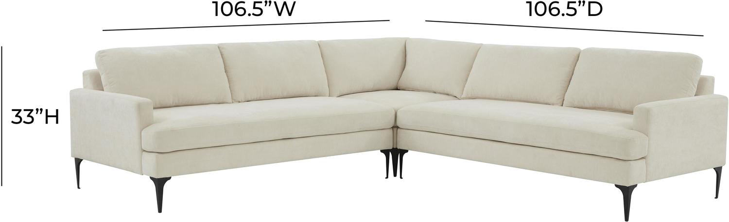 sofa chaise couch Tov Furniture Sectionals Cream