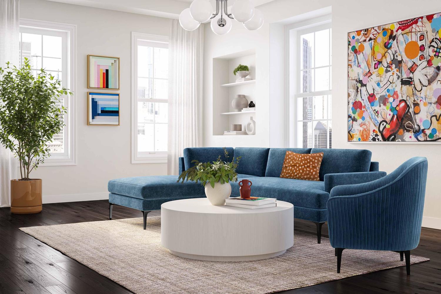 best place to buy couch and loveseat Tov Furniture Sectionals Blue