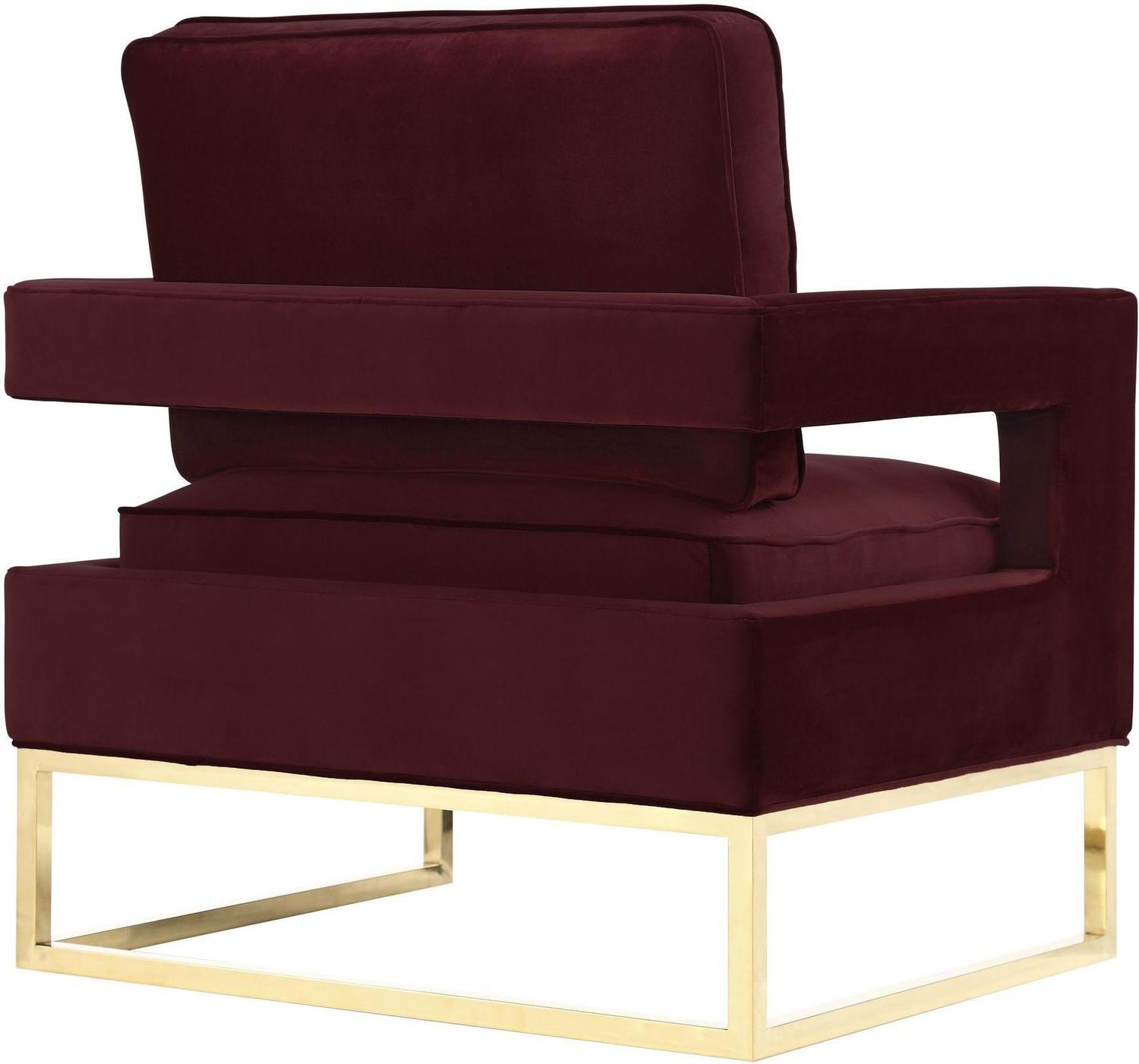 futuristic lounge chair Tov Furniture Accent Chairs Chairs Maroon