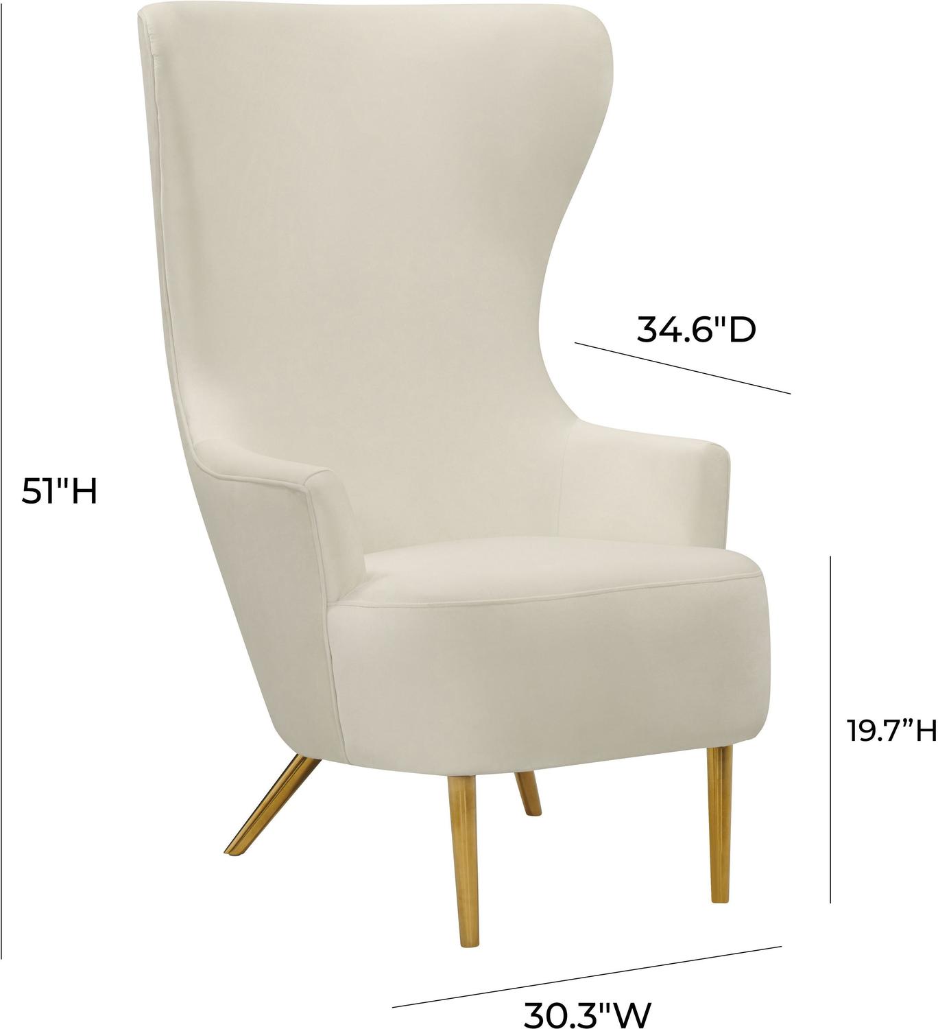 modern grey armchair Tov Furniture Accent Chairs Chairs Cream