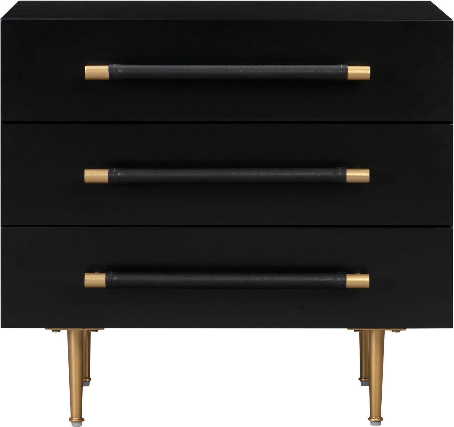 tall gold nightstand Tov Furniture Nightstands Black