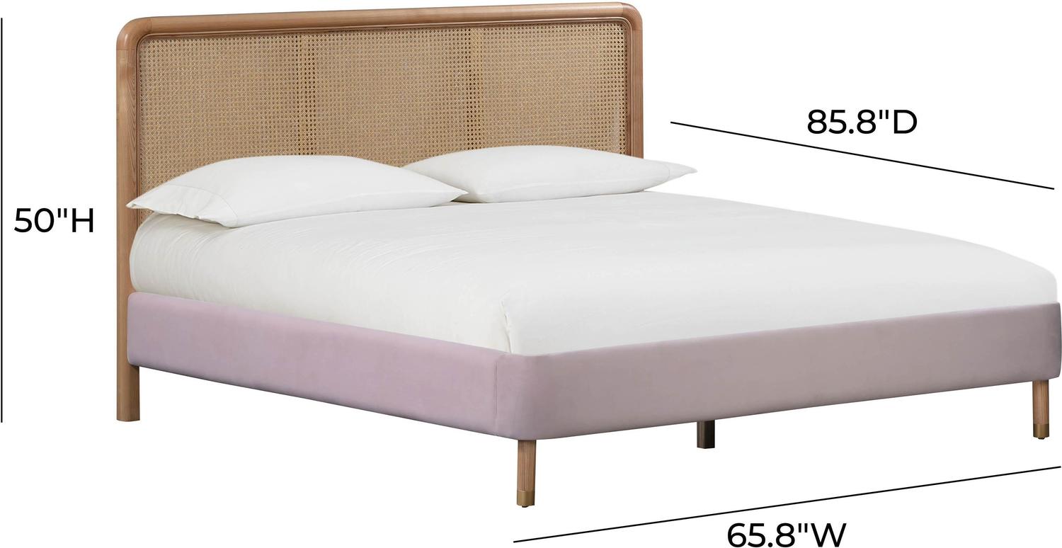 low profile queen bed frame with headboard Tov Furniture Beds Blush