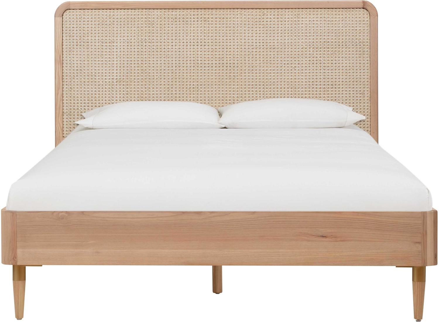 twin xl platform bed frame with headboard Tov Furniture Beds Natural Ash