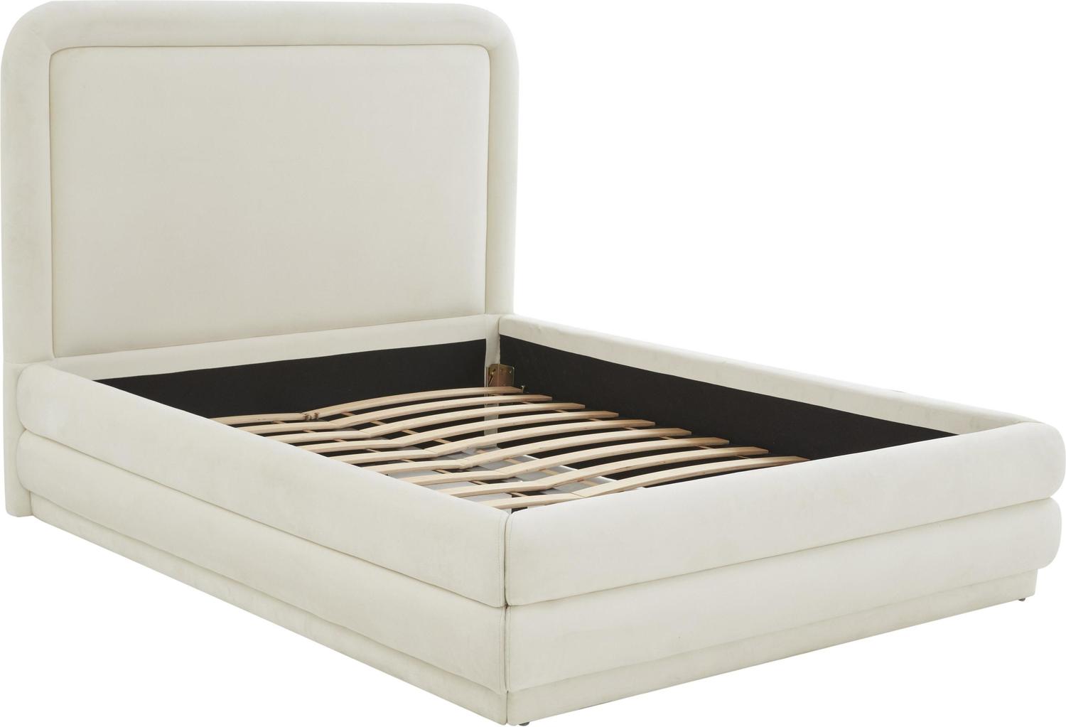 king size metal platform bed frame Tov Furniture Beds Cream