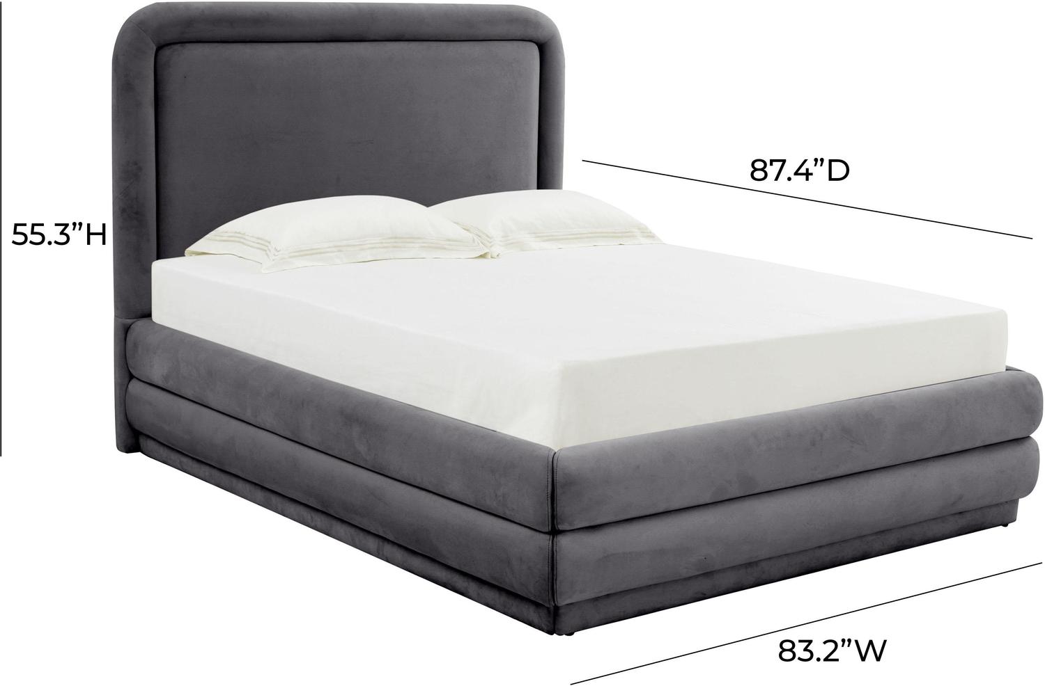 full bed bed frame Tov Furniture Beds Dark Grey
