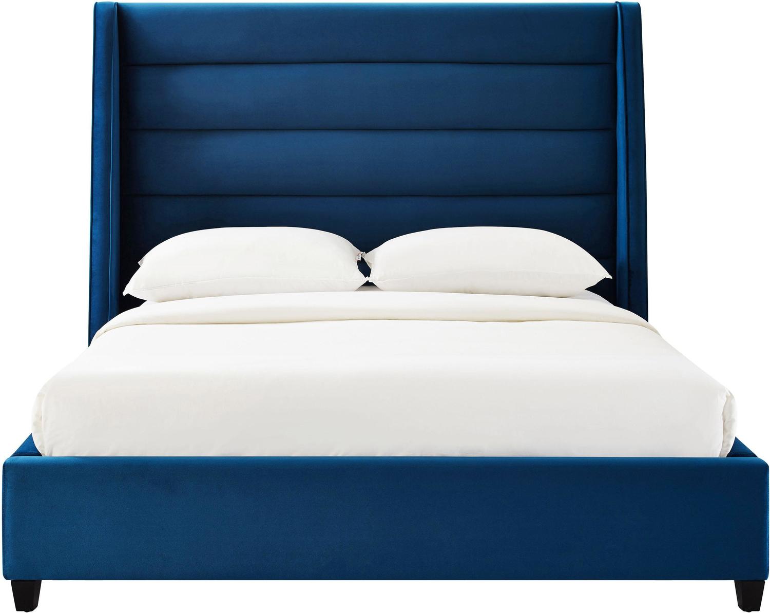 grey velvet bed frame Tov Furniture Beds Beds Navy