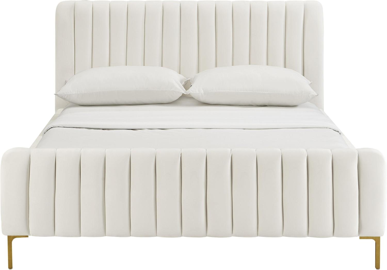 bed base with headboard Tov Furniture Beds Cream
