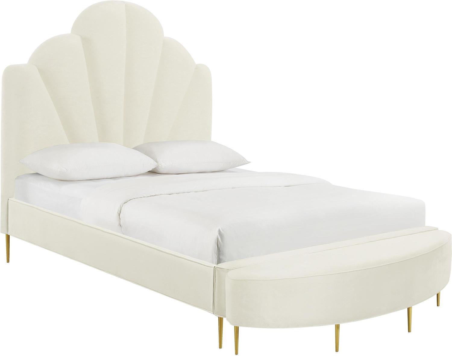 twin bed base frame Tov Furniture Beds Cream