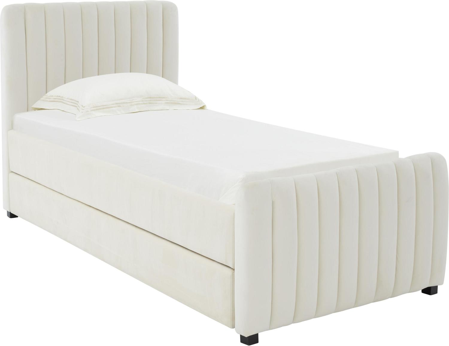 cream fabric bed frame Tov Furniture Beds Cream