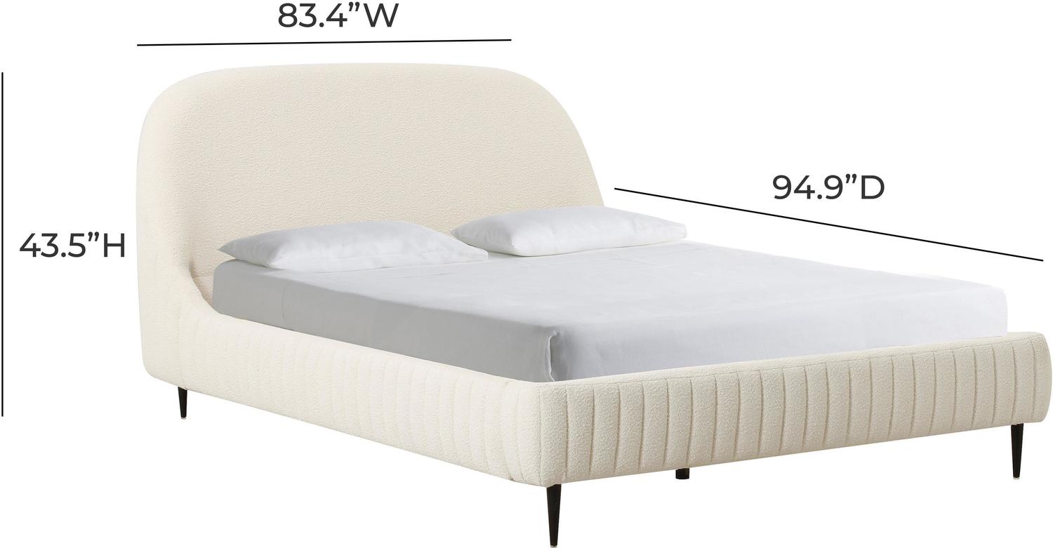 king size bed with storage drawers Tov Furniture Beds Cream