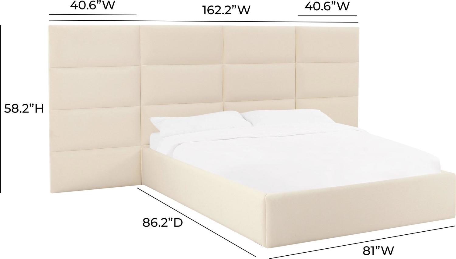 twin metal bed frame with wheels Tov Furniture Beds Cream