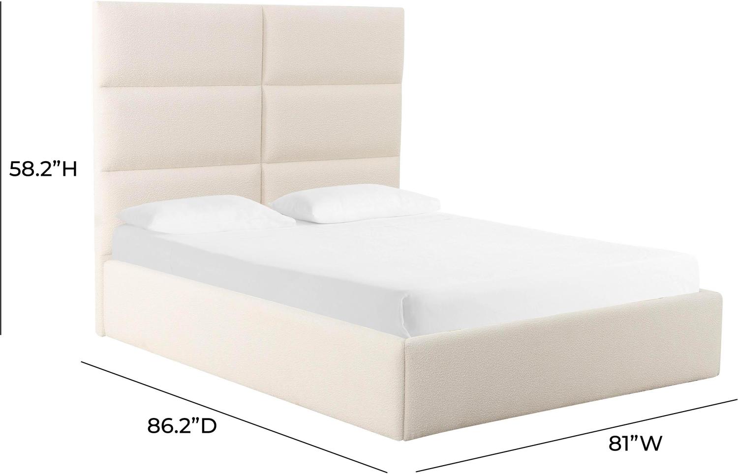 modern platform bed queen Tov Furniture Beds Cream