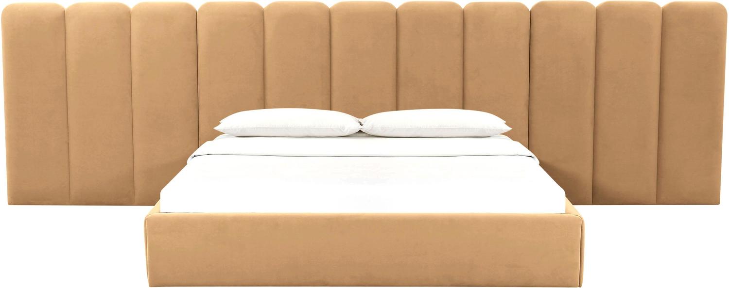 king bed frame wood platform Tov Furniture Beds Honey
