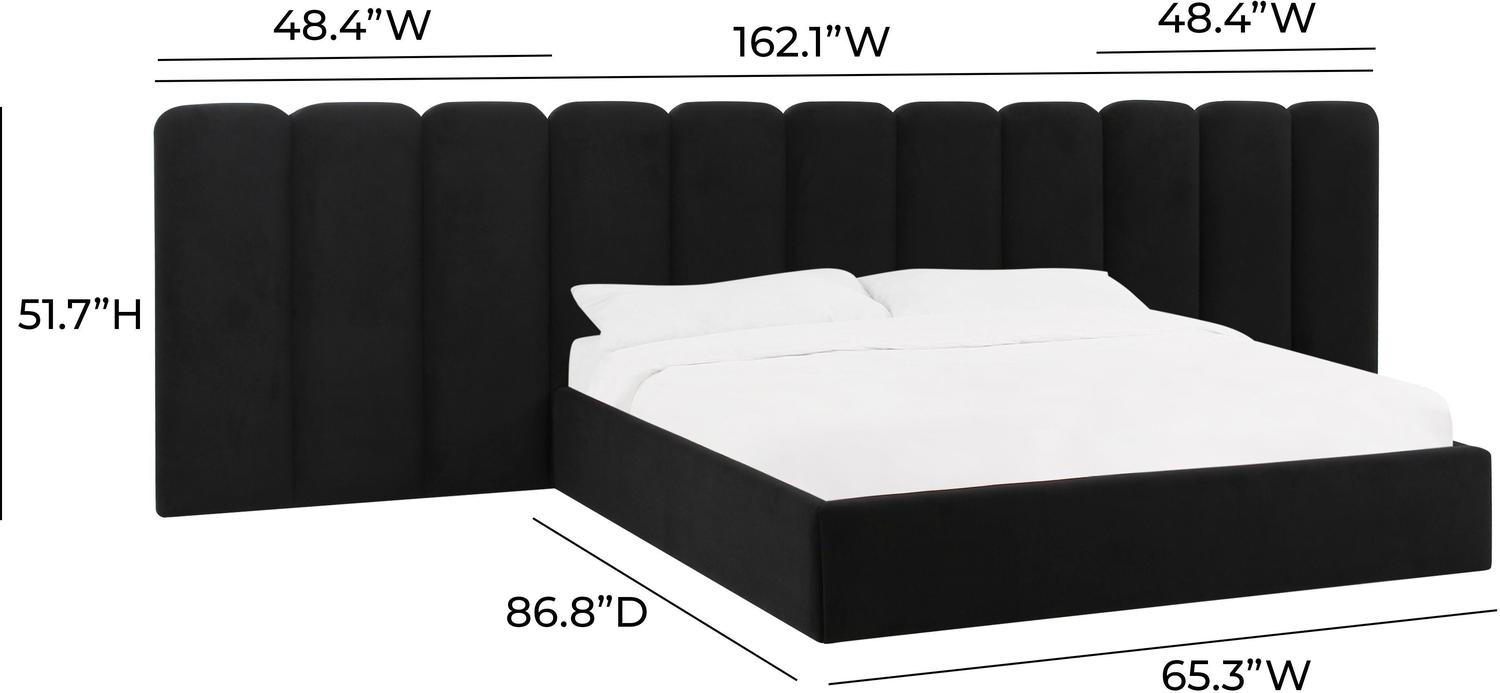 queen bed frame walnut Tov Furniture Beds Black