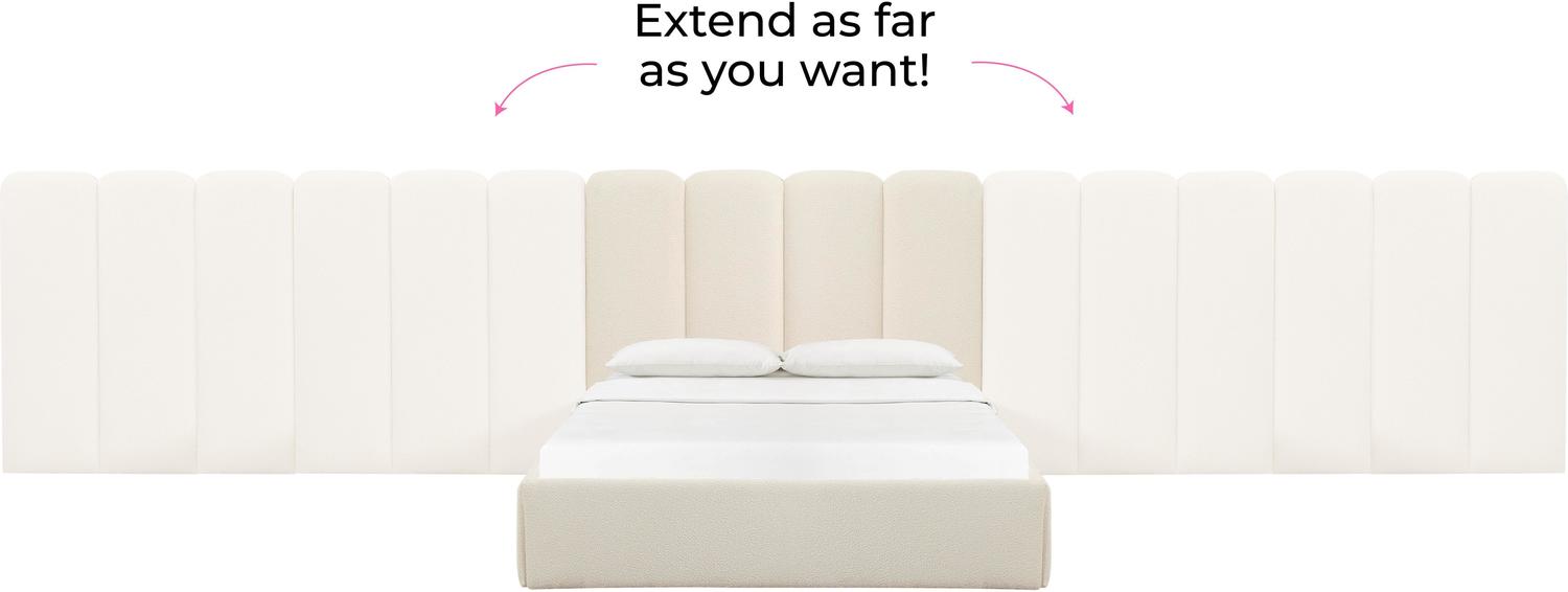 beige king platform bed Tov Furniture Beds Cream