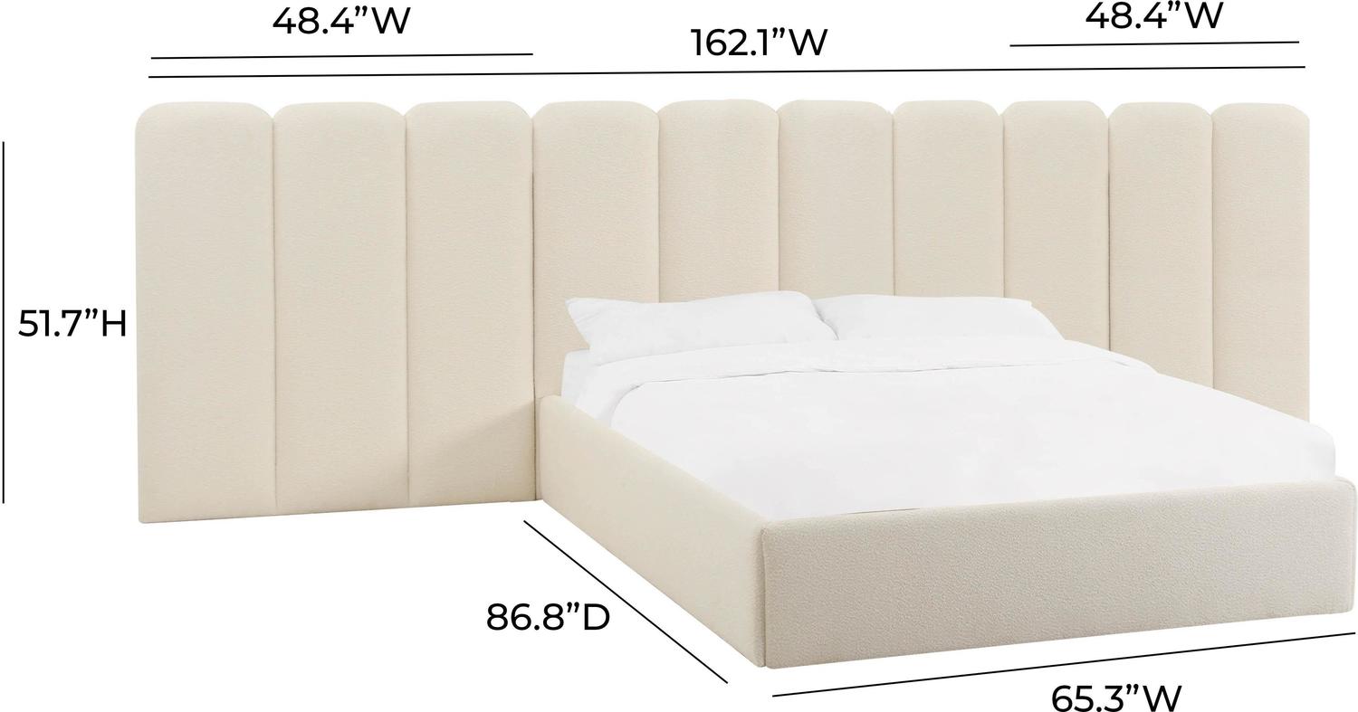 white bed frame twin with storage Tov Furniture Beds Cream