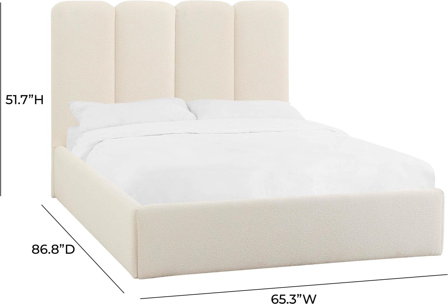 queen mattress platform base Tov Furniture Beds Cream