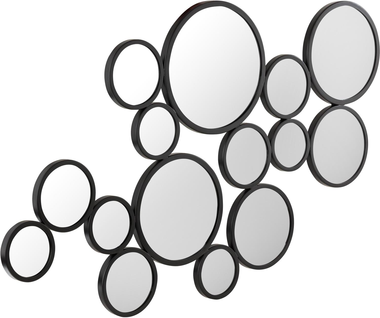 oval mirror modern Tov Furniture Mirrors Black