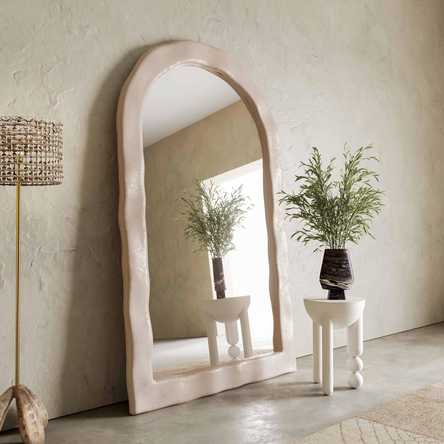contemporary mirror decor Tov Furniture Mirrors Cream