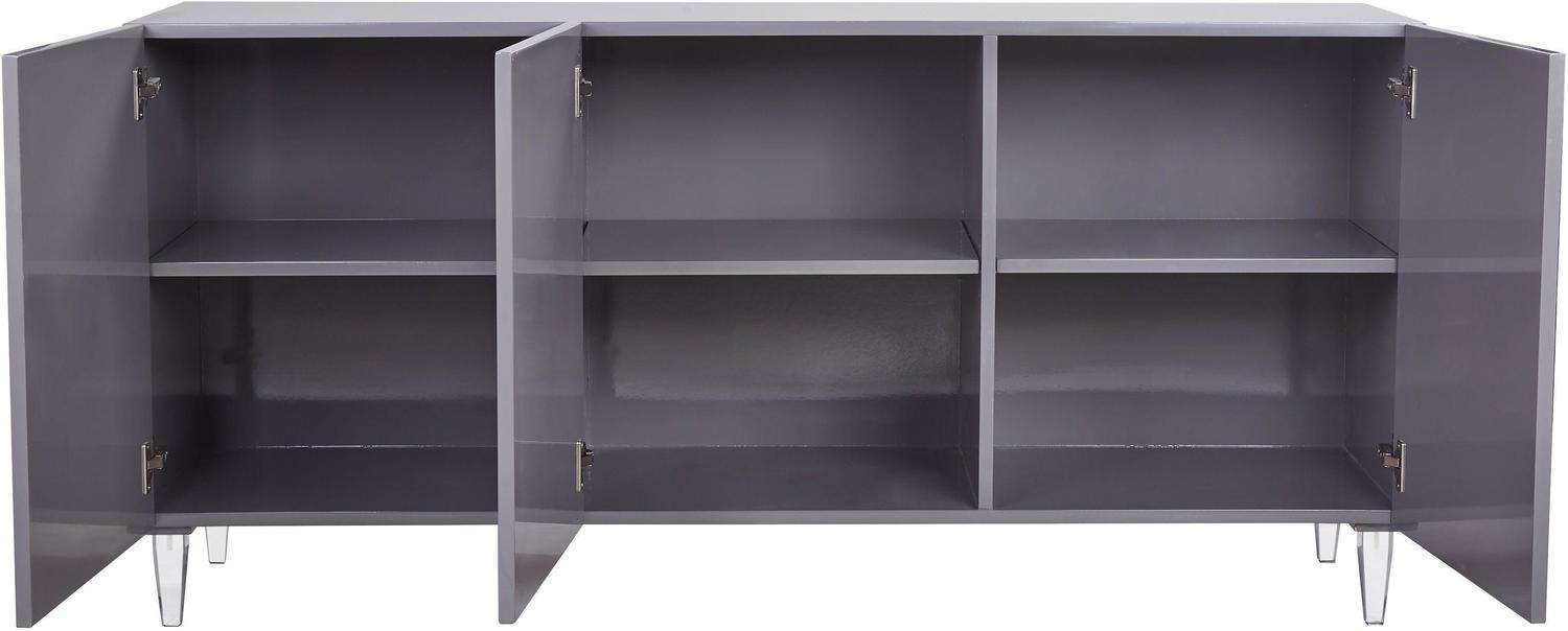 black gloss sideboard Tov Furniture Buffets Buffets and Cabinets Grey