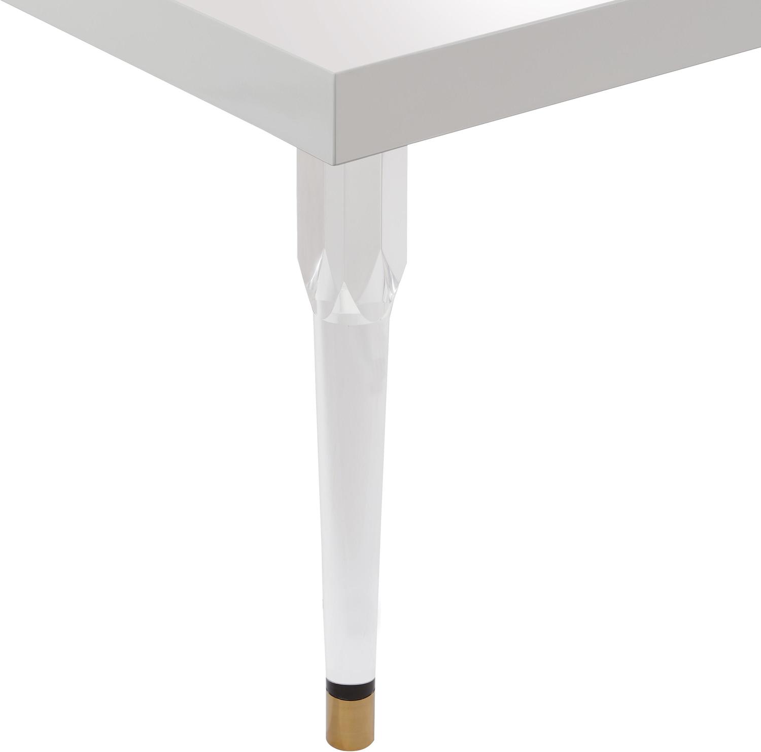 black round extendable dining table Tov Furniture Dining Tables White