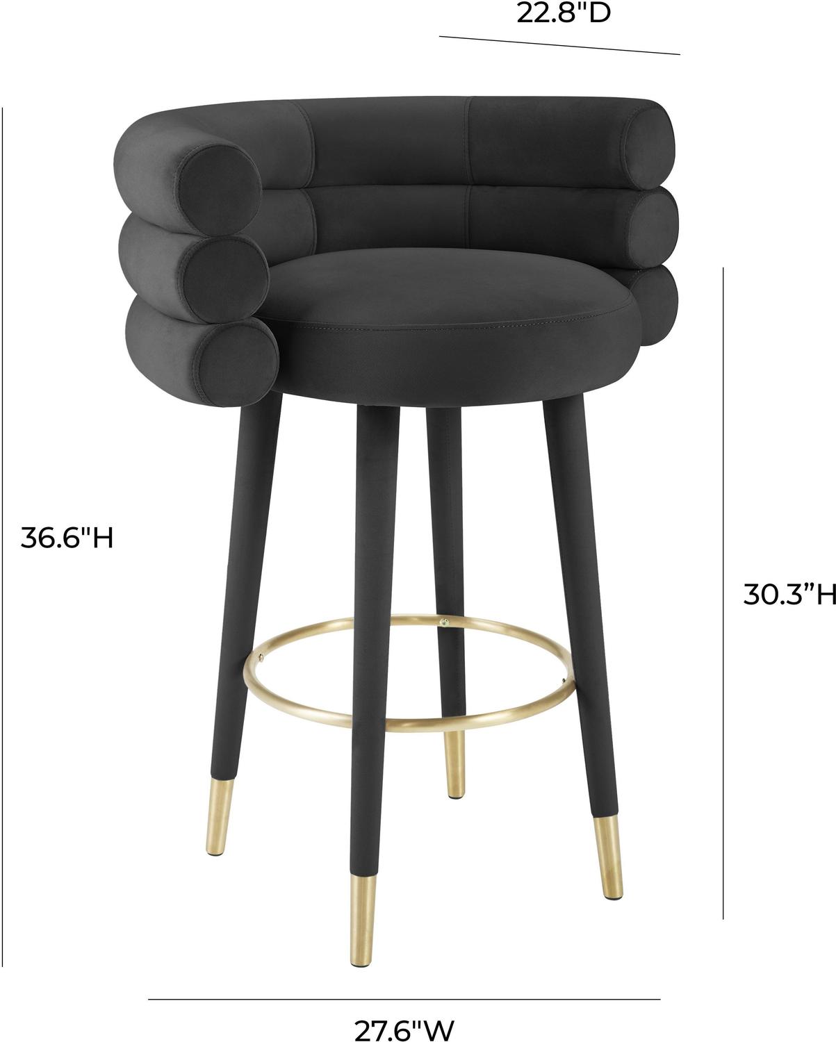 velvet bar stools Tov Furniture Stools Black