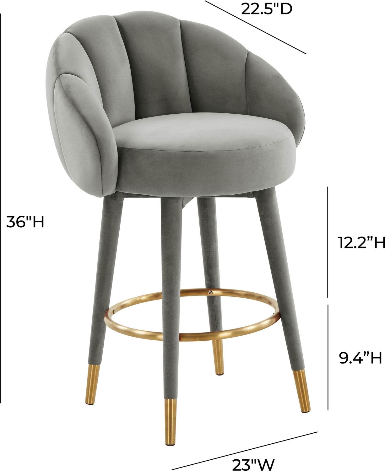 bar stool chair for kitchen Tov Furniture Stools Bar Chairs and Stools Light Grey
