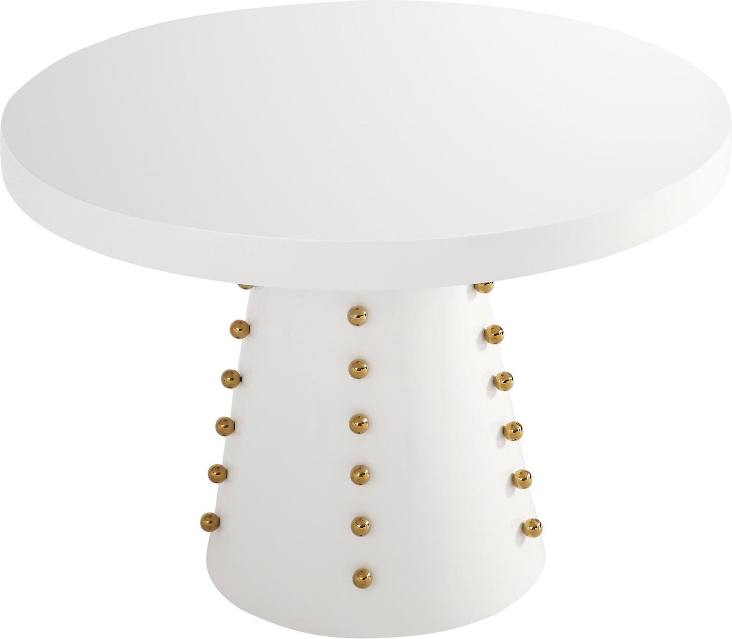 glass and metal coffee table Tov Furniture Dining Tables White