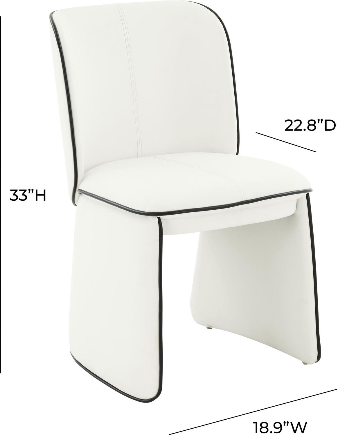 white dining chair with gold legs Tov Furniture Dining Chairs Cream