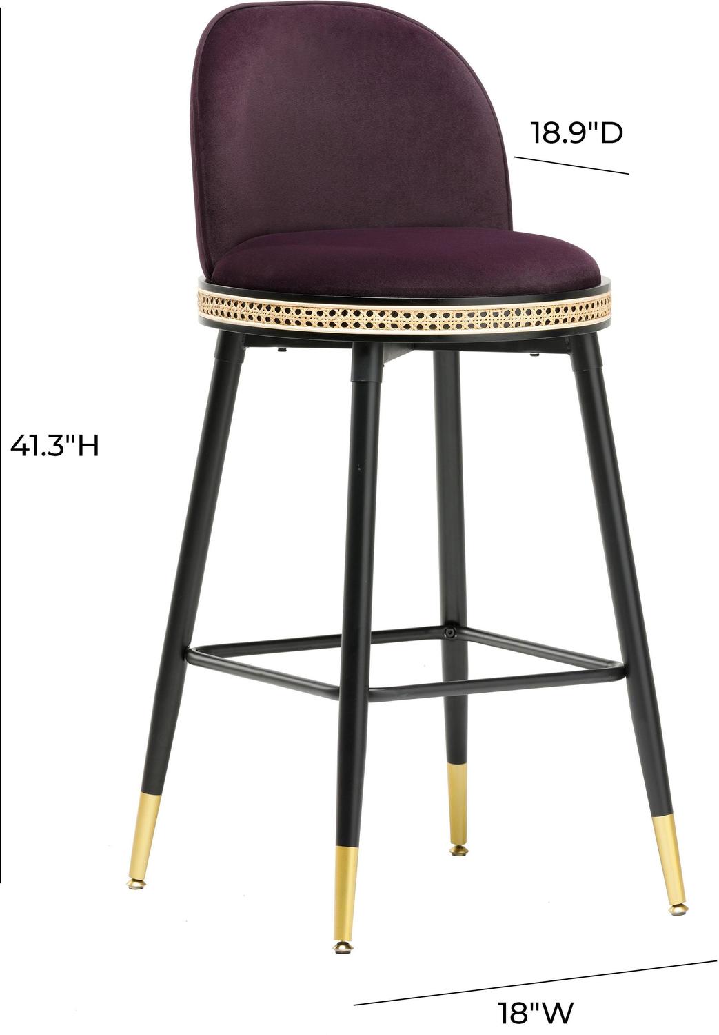 high stool for kitchen Tov Furniture Stools Bar Chairs and Stools Eggplant