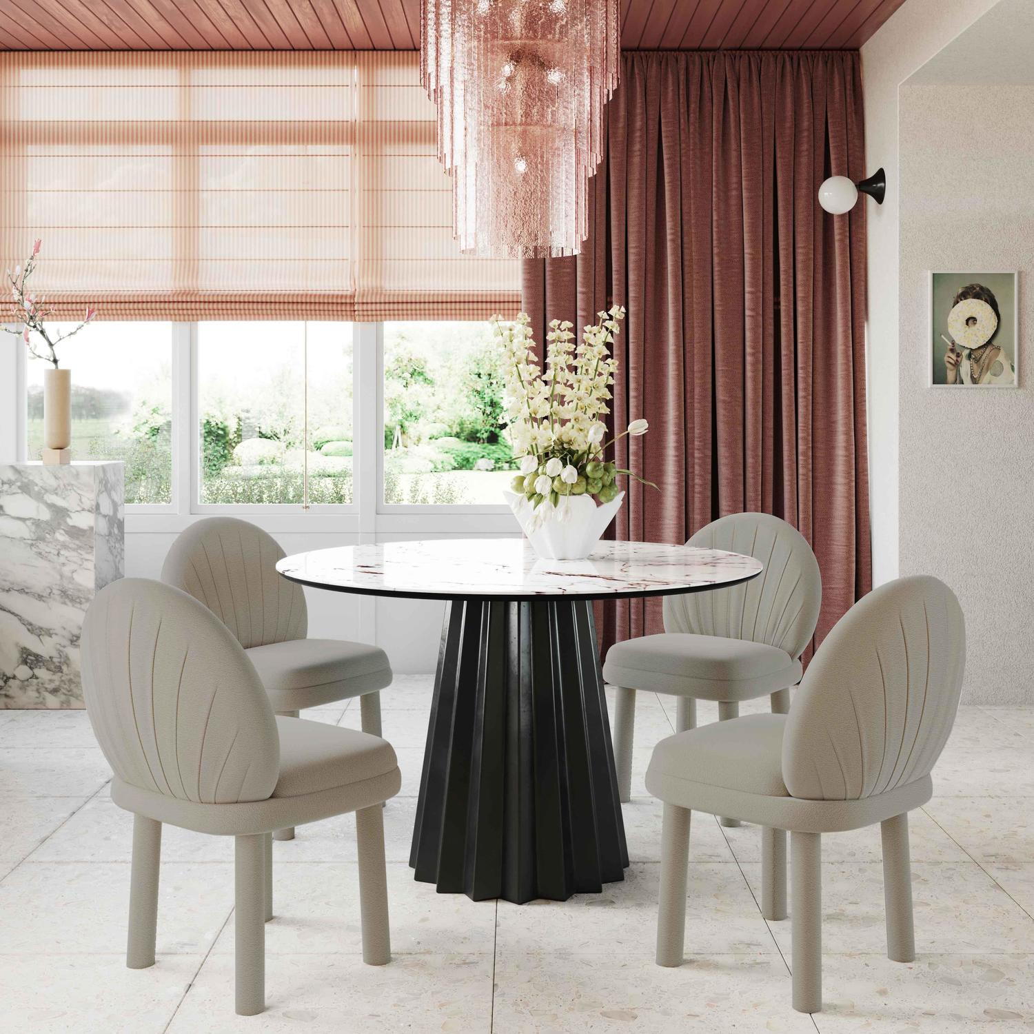 french style table and chairs Tov Furniture Dining Chairs Grey