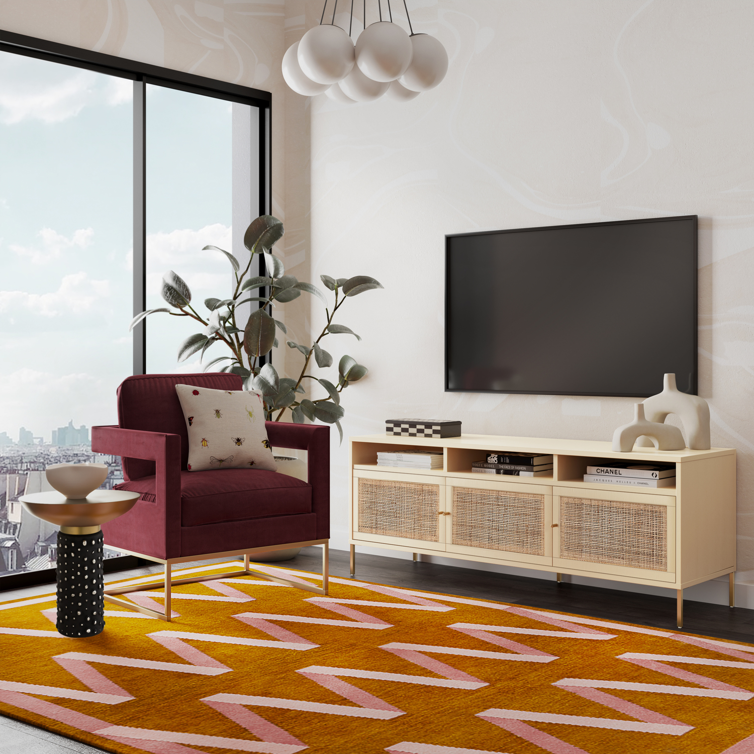 wall console for tv Tov Furniture TV/Media Consoles Buttermilk