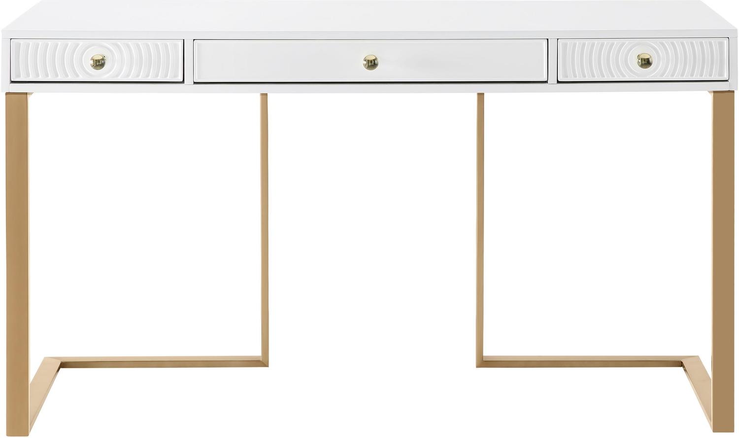 office desk with drawers white Tov Furniture Desks White