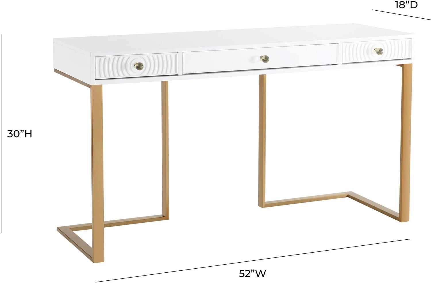 office desk with drawers white Tov Furniture Desks White